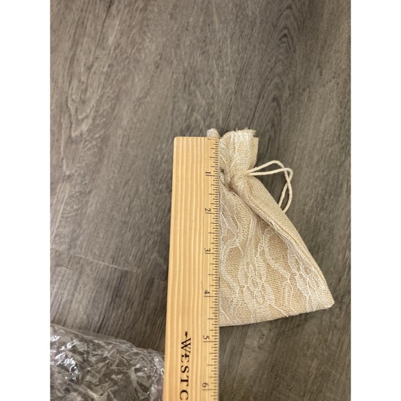 Lot of 50 Burlap & Lace Drawstring Favor Bags 4x6 Rustic Wedding - Picture 2 of 4